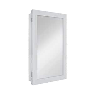 15-1/4 in. W x 26 in. H Framed Recessed or Surface-Mount Bathroom Medicine Cabinet with Mirror, Gray