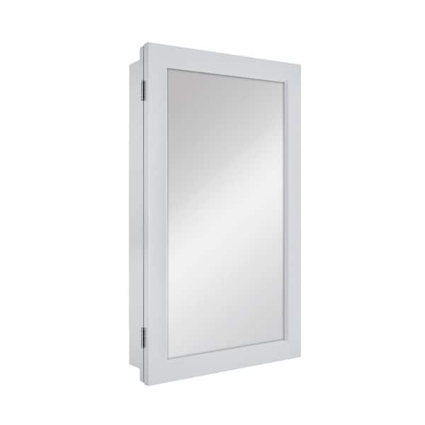 Glacier Bay 15-1/4 in. W x 26 in. H Framed Recessed or Surface-Mount Bathroom Medicine Cabinet with Mirror, Gray