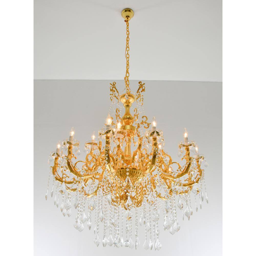 Grand Gold Empire Crystal Candle Chandelier