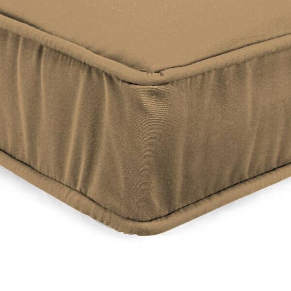 Boxed Edge Seat Cushion 3 Thick with Same Fabric Welt and Ties