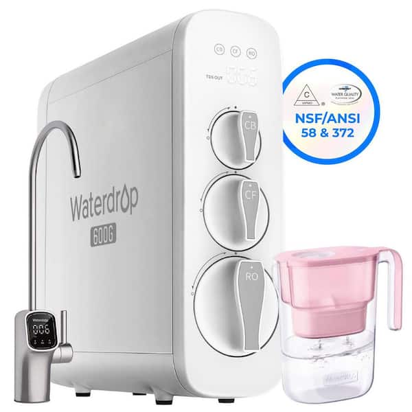 G3 8-Stage RO Reverse Osmosis System NSF Certified Free Elfin Water Filter Pitcher 7-Cup Reduces Chlorine and PFOA/PFOS