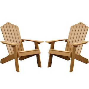 Aspen Teak Color Outdoor Classic Recycled Plastic Adirondack Chair (2-Pack)