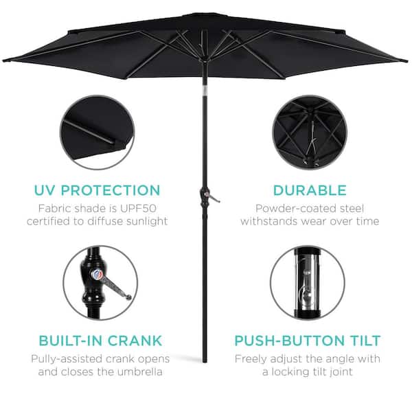 best choice products 10ft outdoor steel market patio umbrella w/crank Decoration w/ Tilt, Crank Lift Help ensure a durable assembly Best Choice Products 10ft Outdoor