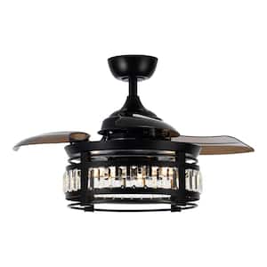 35.83 in. Indoor Matte Black Ceiling Fan with Remote
