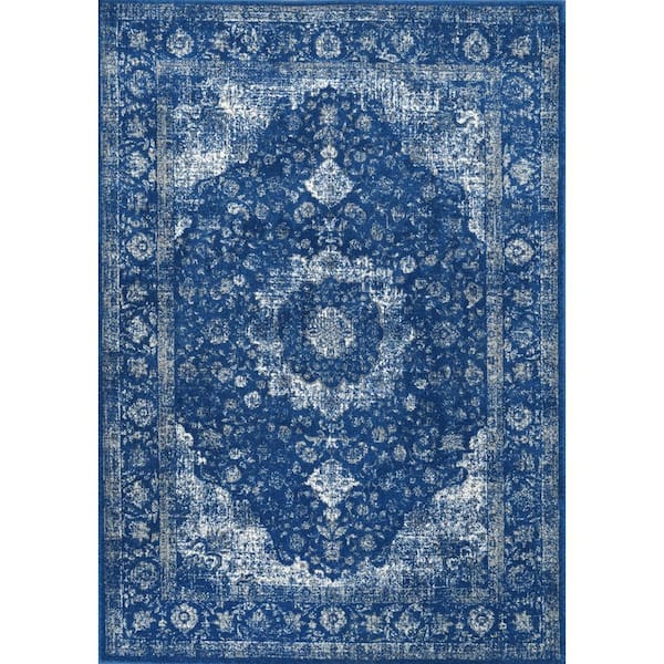 nuLOOM Verona Vintage Persian Dark Blue Doormat 3 ft. x 5 ft. Area Rug