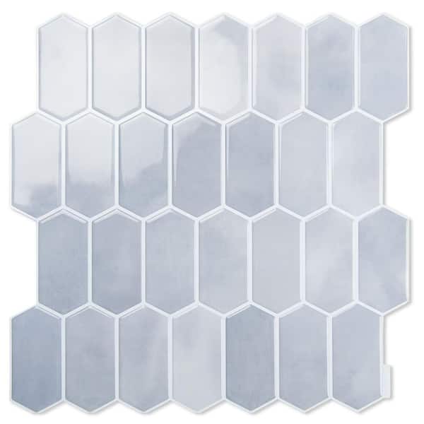 Art3d Light Blue 12 in. x 12 in. Vinyl Peel and Stick Backsplash