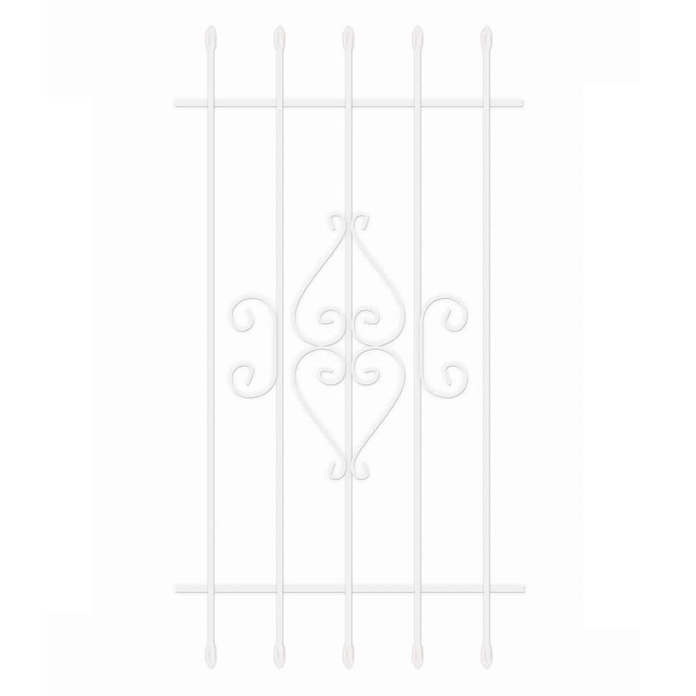 30 in. x 54 in. Su Casa White 5-Bar Window Guard