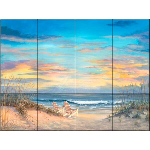 The Tile Mural Store Front Row Seats 17 in. x 12-3/4 in. Ceramic Mural Wall Tile