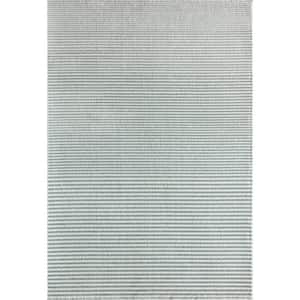 Callum Peppermint Pinstripes 2'6"x8' Contemporary White Area Rug