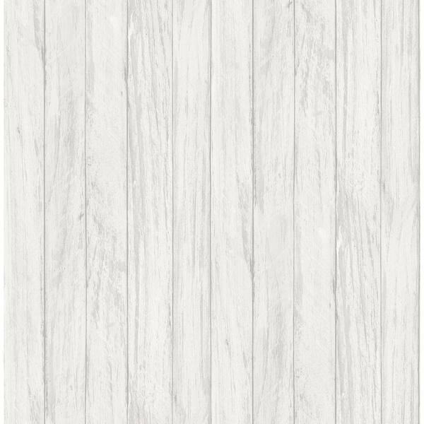 SCOTT LIVING White Brixton Plank Self Adhesive Wallpaper Sample