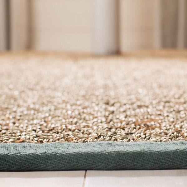 SAFAVIEH Natural Fiber Natural/Light Blue 3 ft. x 4 ft. Border