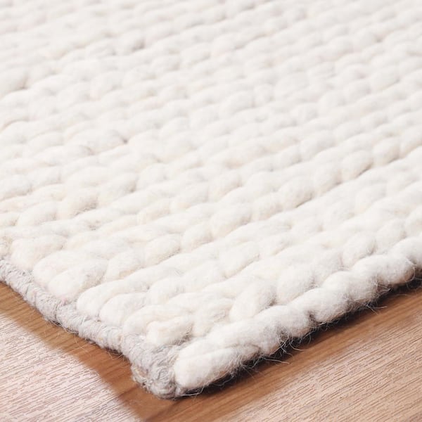 SUPERIOR Aero Off-White 4 ft. x 6 ft. Hand-Braided Wool Area Rug