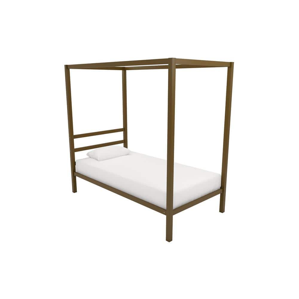 DHP Rory Gold Metal Twin Canopy Bed DE11872 The Home Depot