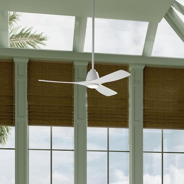 Volos II 3 Blade 54 in. Fan in Matte White with Matte White Blades