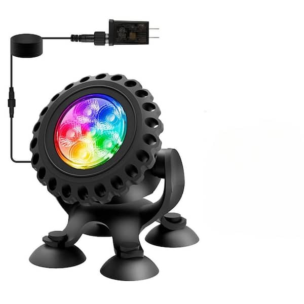 T-SUN Bluetooth RGB LED Underwater Pond Light Submersible Fountain Lights with Timer IP68 Waterproof 1 Head