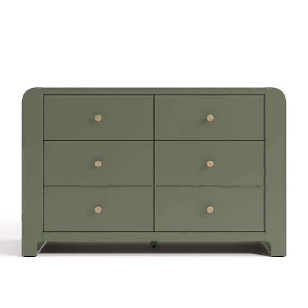 crate and barrel olive green dresser Hampshire 50" Olive Green 6-Drawer Kids Dresser