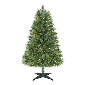 4 ft. Pre-Lit LED Woodtrail Fir Artificial Christmas Tree