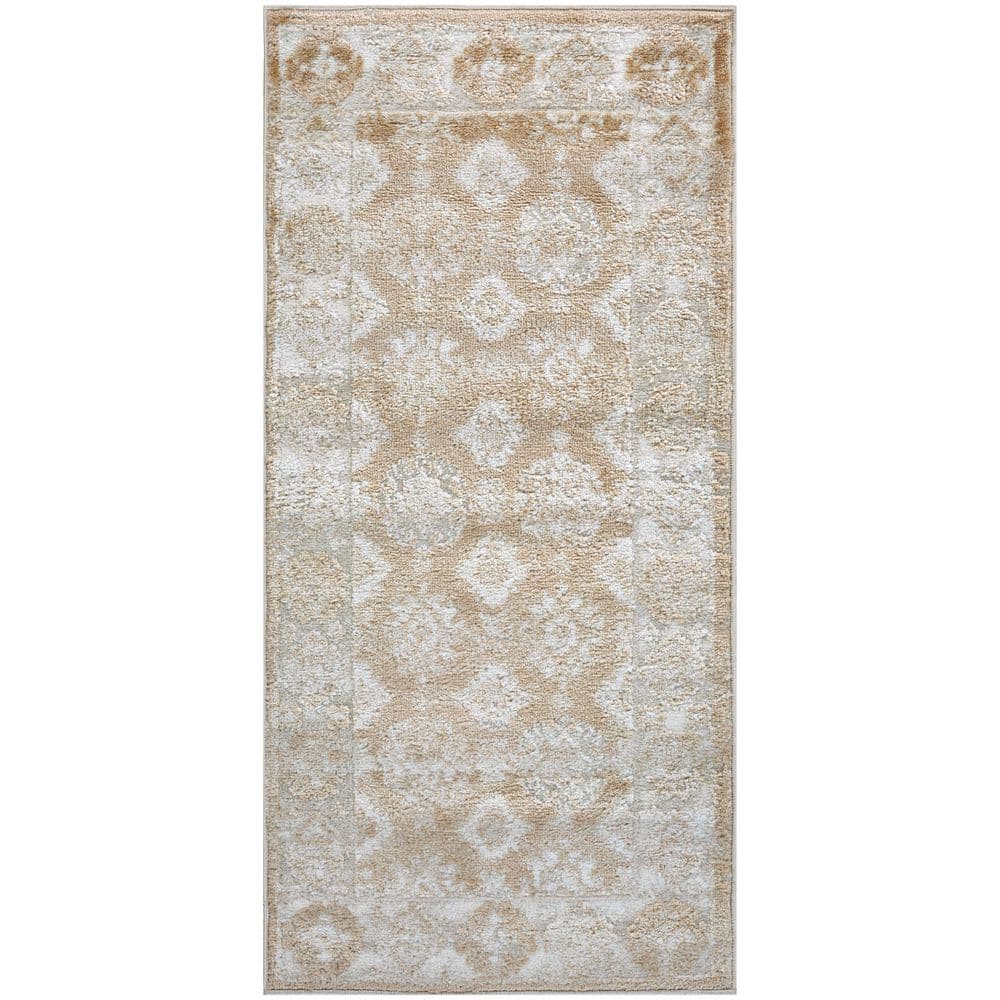 Dekor Cream Beige 2 ft. x 4 ft. Medallion Traditional Area Rug price history on PriceWatchPro