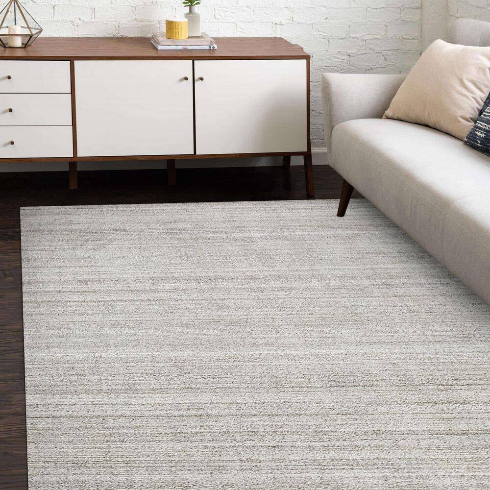 Halsey Hand-Knotted Silver Linen and Wool 2'6" x 8' Runner Rug
