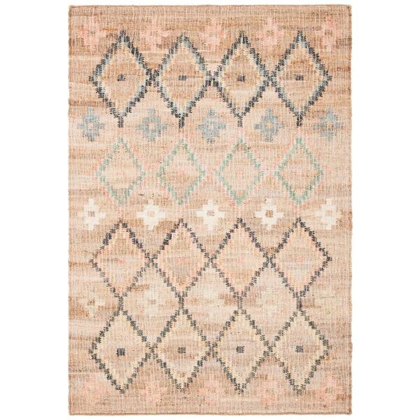 SAFAVIEH Kilim Natural/Blue Doormat 3 ft. x 5 ft. Geometric Area Rug