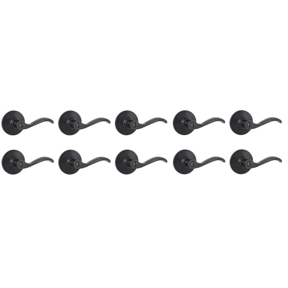 Naples Aged Bronze Bed/Bath Privacy Door Lever (10-Pack)