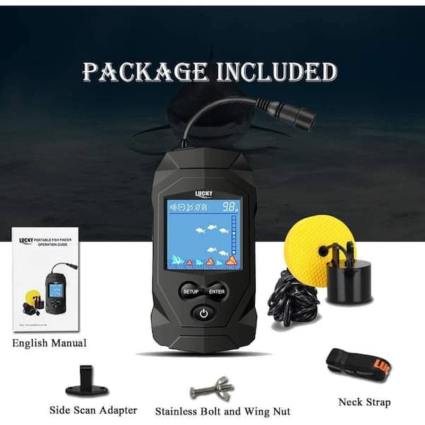 Vrbgify Portable Depth Fish Finder Kit Wired Transducer with LCD Display  for Kayak Boat Ice Fishing 063SA04-127D - The Home Depot