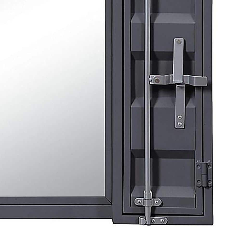 Gunmetal Rectangular Metal Nursery Vanity Mirror