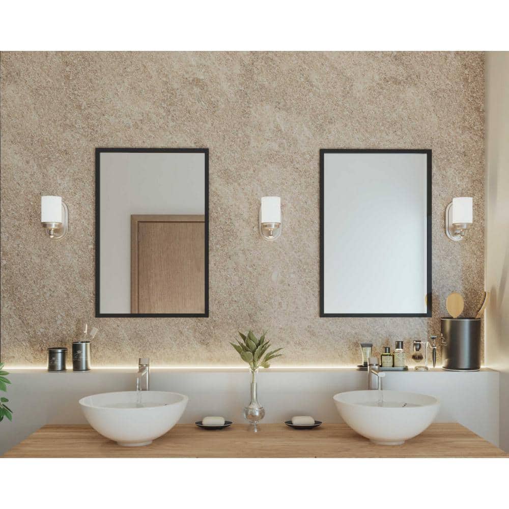 Brushed Nickel 12" Vanity Light with Etched Opal Glass