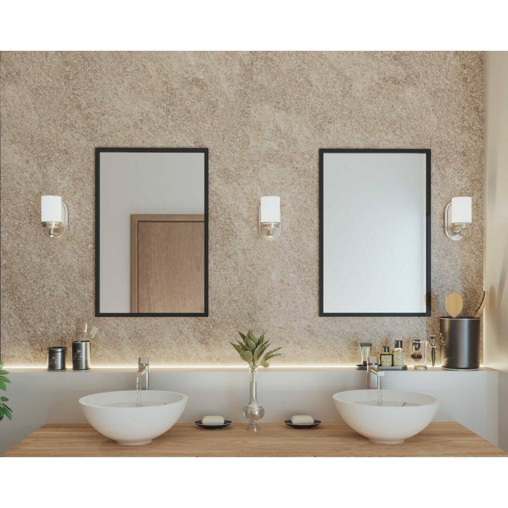 Brushed Nickel 12" Vanity Light with Etched Opal Glass