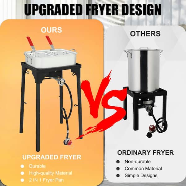 Karl home Double Fryer with 2 Baskets Propane Burners for Outdoor