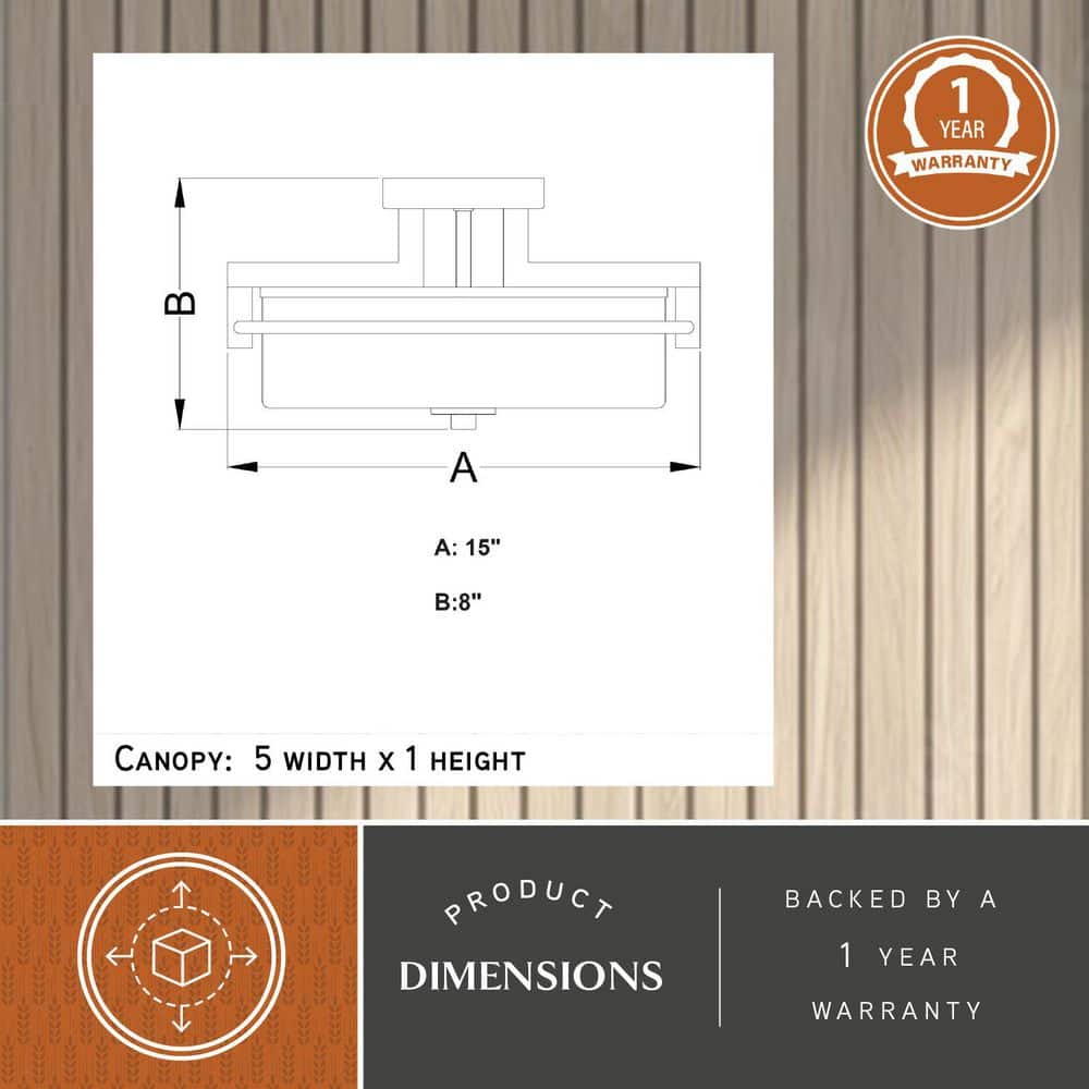 Satin Nickel 15" Drum Ceiling Light with Seeded Glass
