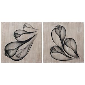 "Coastal Serenity" X-Ray Photo Printed on Hand Finished Ash Wood Diptych Wooden Wall Art