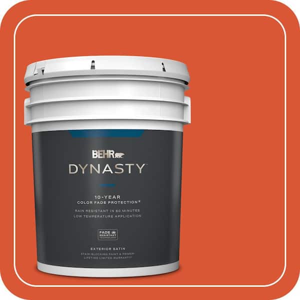 BEHR DYNASTY 5 gal. #P190-7 Inferno Satin Enamel Exterior Stain-Blocking Paint & Primer