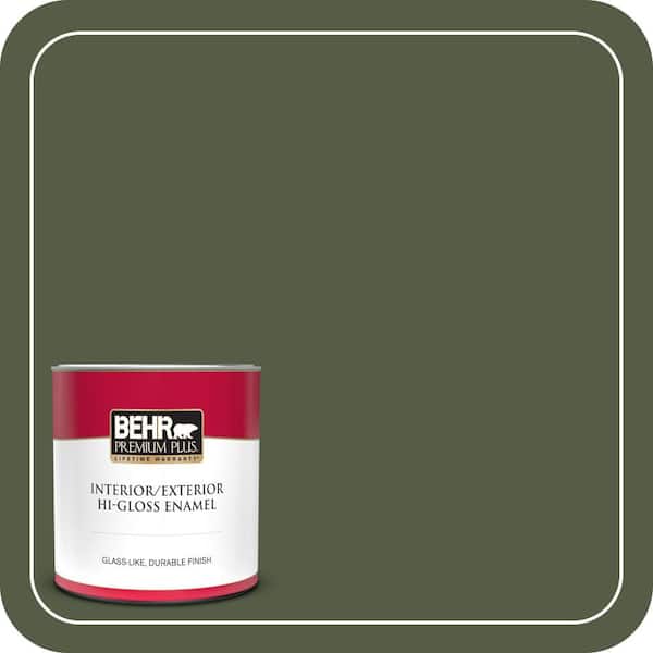 BEHR PREMIUM PLUS 1 qt. #420F-7 Forest Ridge Hi-Gloss Enamel Interior/Exterior Paint & Primer
