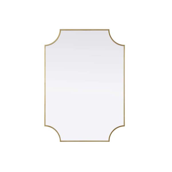 Brass 30 in. W x 42 in. H Rectangle Wall Mirror