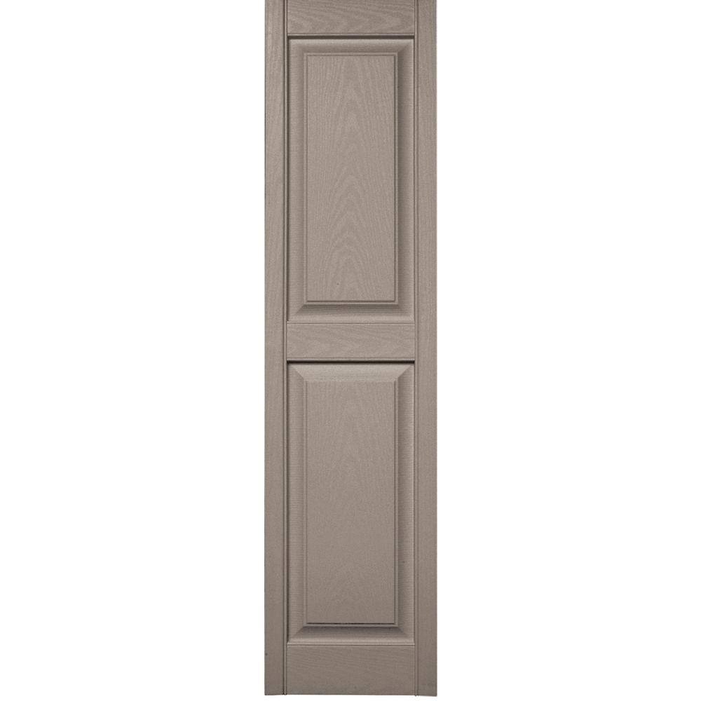 Builders Edge Builders Edge 15 in. x 59 in. Raised Panel Vinyl Exterior Shutters Pair ...
