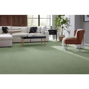 Embers Aloft Lucky Clover Green 39 oz. Triexta Pattern Installed Carpet