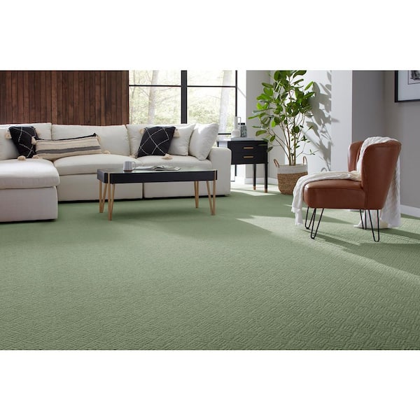 Embers Aloft Lucky Clover Green 39 oz. Triexta Pattern Carpet - Installation Required