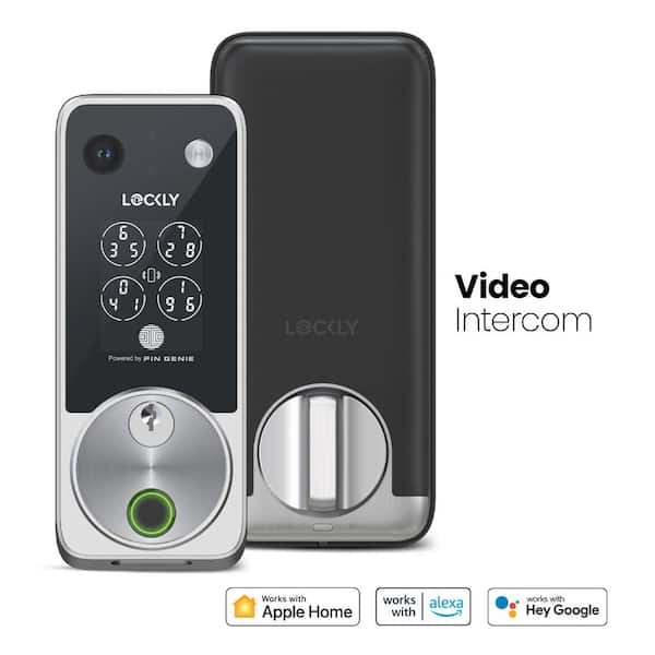 Vision 2K Video Zeno Satin Nickel Deadbolt Wifi Doorbell Smart Lock,Home Key,Night Vision,Fingerprint, Siri/Alexa/Google