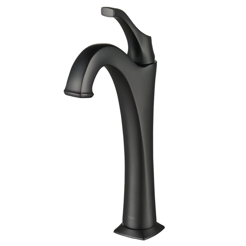 Eco-Friendly Contemporary Arlo Vessel Faucet in Matte Black