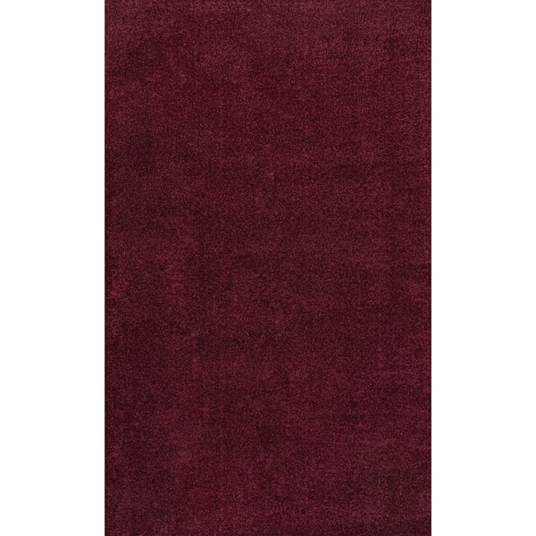 Haze Solid Low-Pile Dark Red 3 ft. x 5 ft. Area Rug