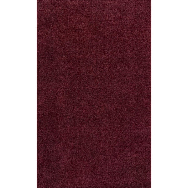 Haze Solid Low-Pile Dark Red 9 ft. x 12 ft. Area Rug