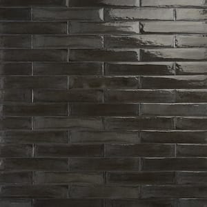 Tint Nero 2.95 in. x 15.74 in. Polished Porcelain Wall Tile (14.2 sq. ft./Case)