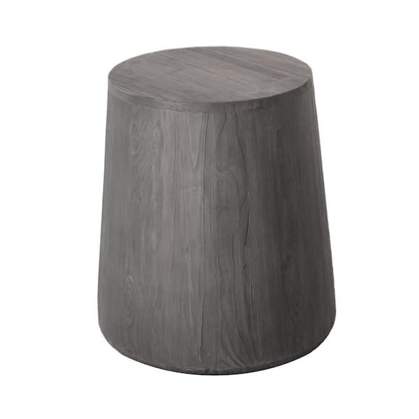HomeRoots 16.5 in. Round Ebony Solid Wood End Table