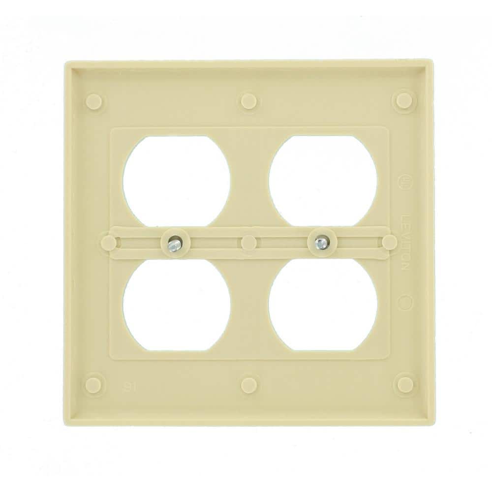 Ivory Thermoset Plastic 2-Gang Duplex Receptacle Wall Plate