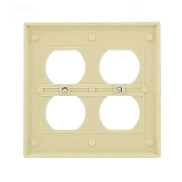 LOT OF 10 Ivory Decora Double 2-Gang Wallplate Cover with Screws 820502 
