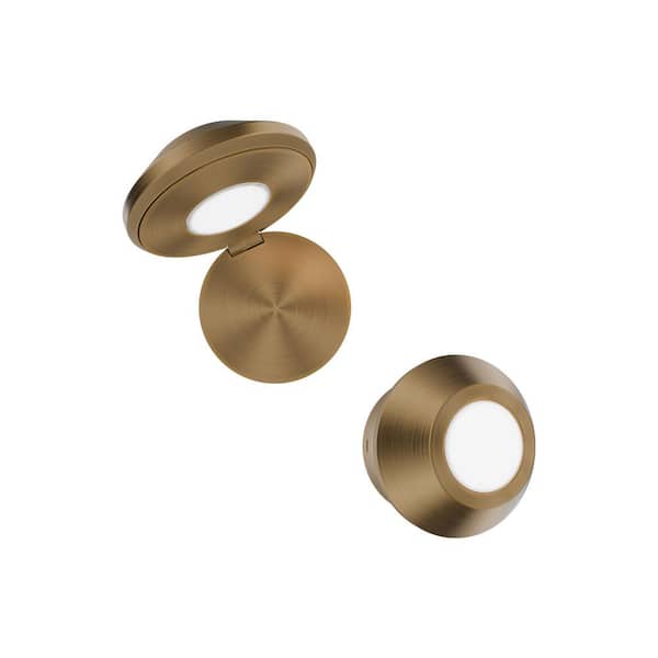 Flipside 1-Light Aged Brass Hardwired Swing Arm Wall Lamp 3000K