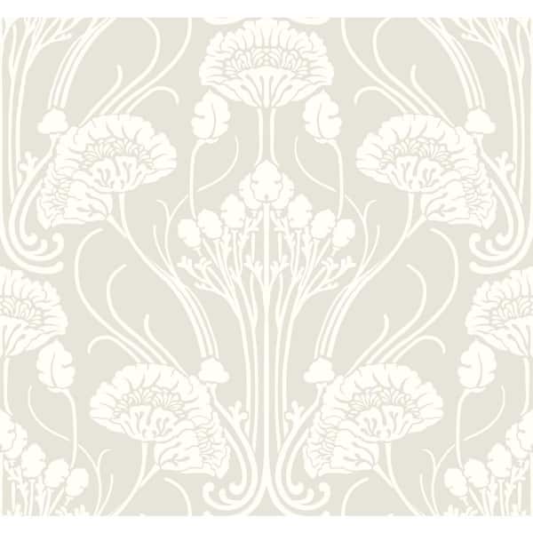 York Wallcoverings Beige Nouveau Damask Wallpaper, 27-in by 27-ft