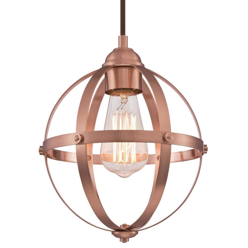Stella Mira Washed Copper Farmhouse Mini Pendant Light