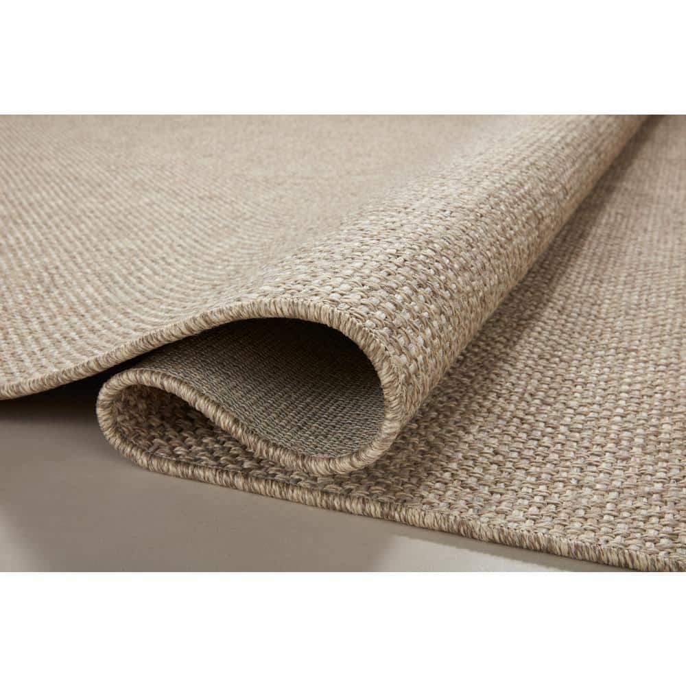 Natural Flat Woven Stain-Resistant Rectangular Synthetic Rug